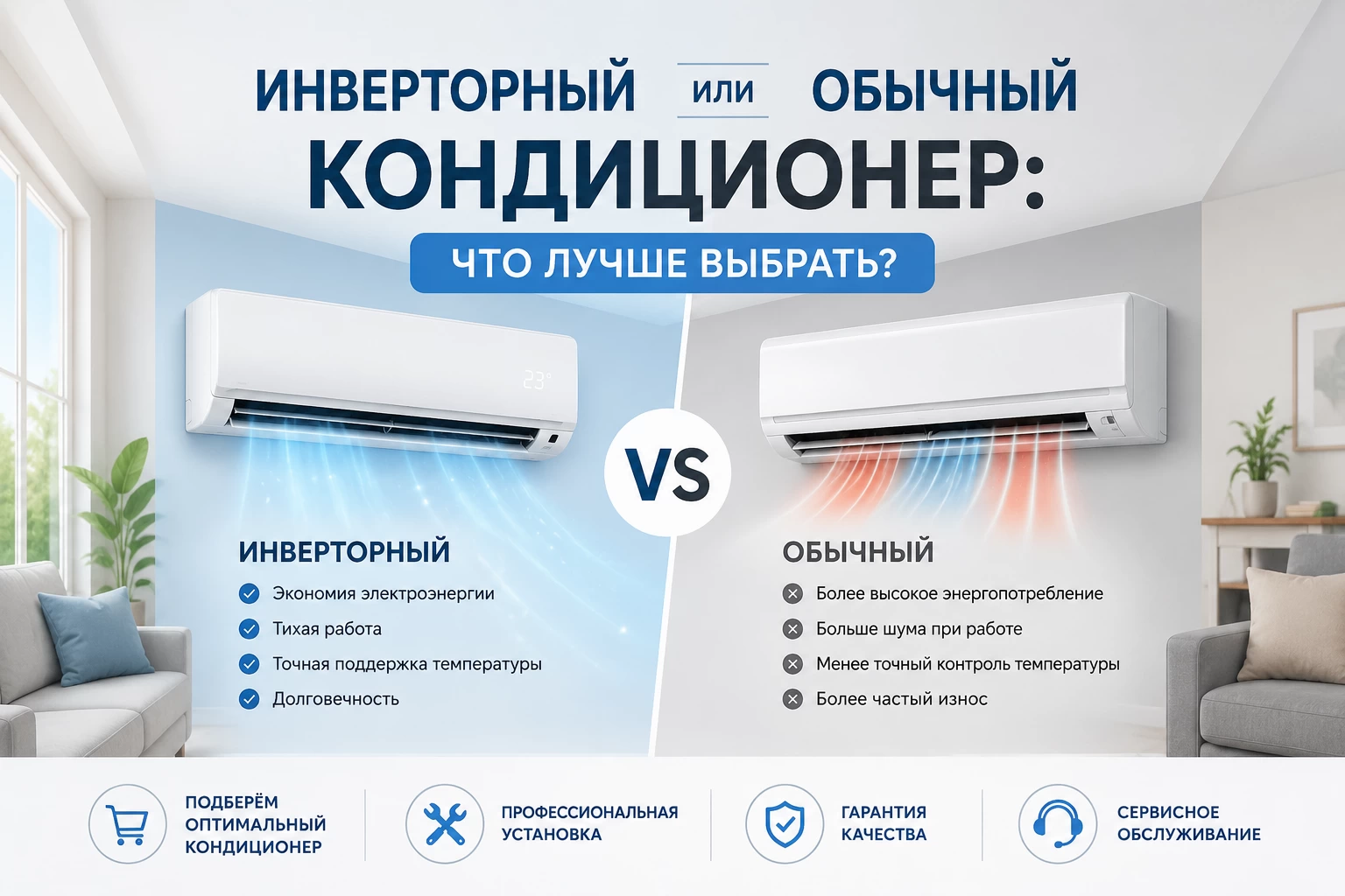 преимущества инверторного кондиционера